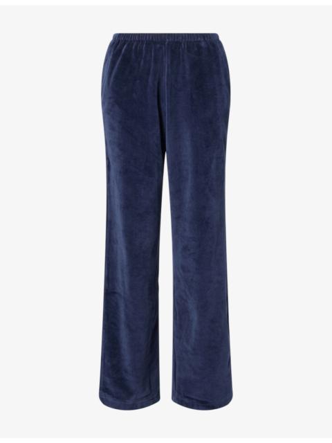 Sporty & Rich Signature-Logo Krystal Velour Jogging Bottoms