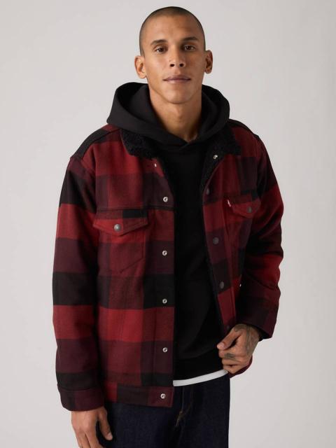 Levi's RELAXED FIT SHERPA PLAID TRUCKER JACKET