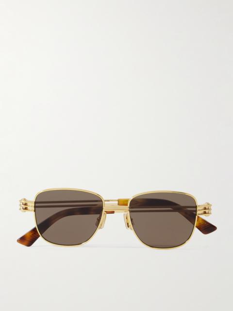 Bottega Veneta Square-Frame Gold-Tone Sunglasses