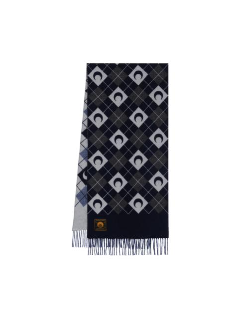 Marine Serre Moon Argyle Knit Scarf