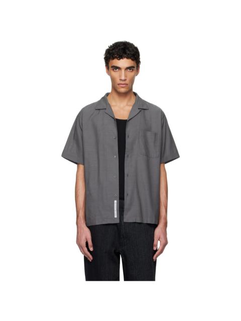 Nanamica Gray Open Collar Panama S/S Shirt