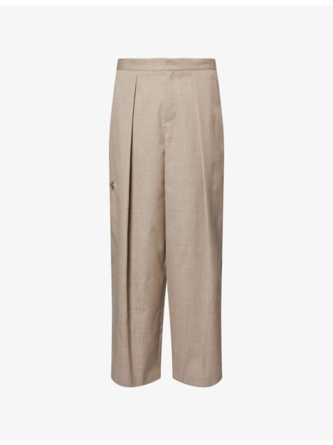 JW Anderson Pleated Tailored Wide-Leg Wool Trousers