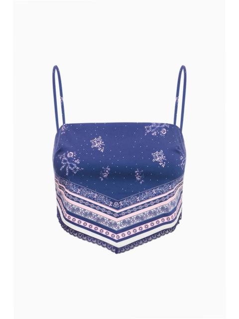 LoveShackFancy Mollie Bandana Print Scarf Top