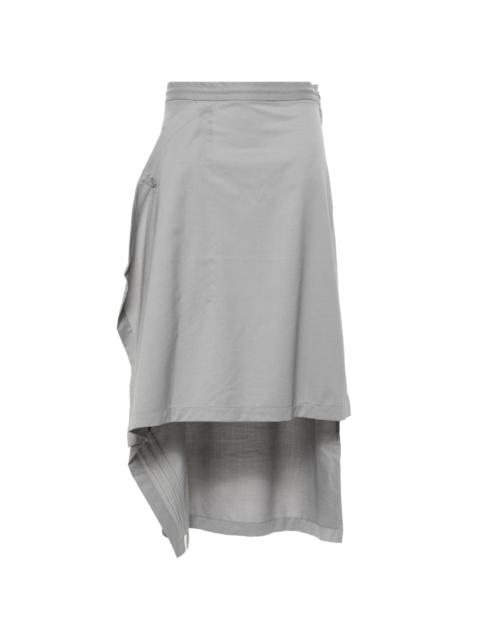 Y-3 logo-print asymmetric skirt