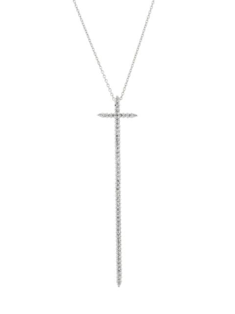 ROBERTO COIN Women's Tiny Treasures Elongated Cross 18K White Gold, Ruby & 0.27 TCW Diamond Necklace - White Gold