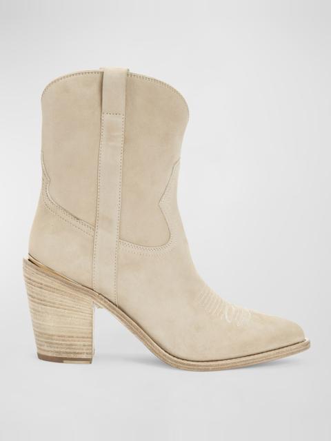 PARTLOW Leigh Anne Suede Western Ankle Booties