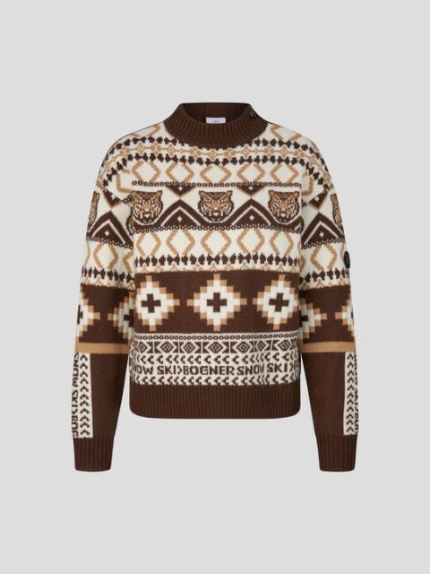 Julika sweater in Brown/Off-white