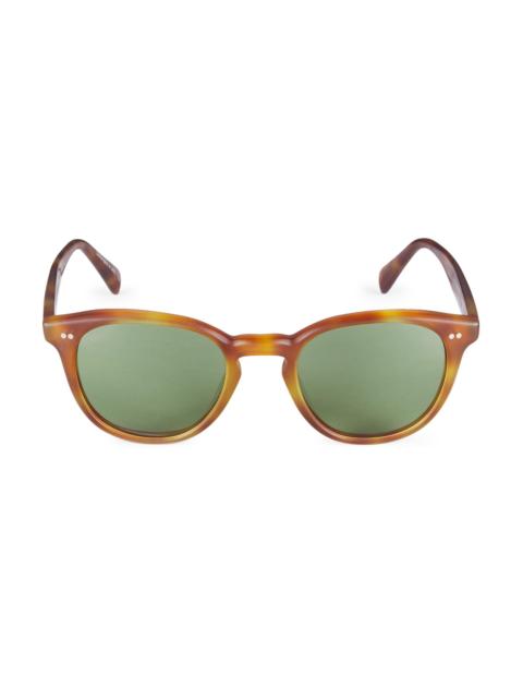 Oliver Peoples Men's Desmon Sun 50MM Round Sunglasses - Light Brown