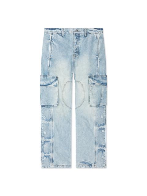 NAHMIAS DENIM TRACK LOGO CARGOS - LIGHT WASH