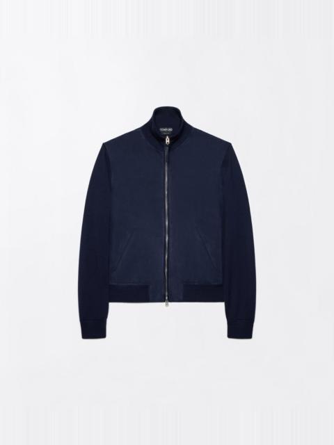TOM FORD SUEDE FRONT MERINO FULL ZIP