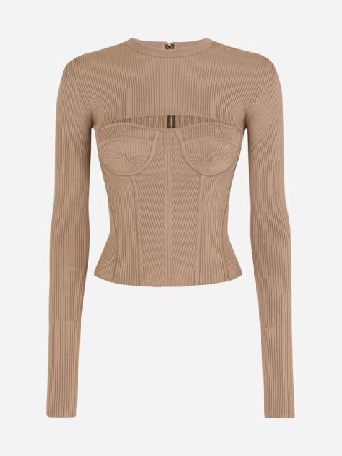 Dolce & Gabbana Viscose corset sweater with cut-out