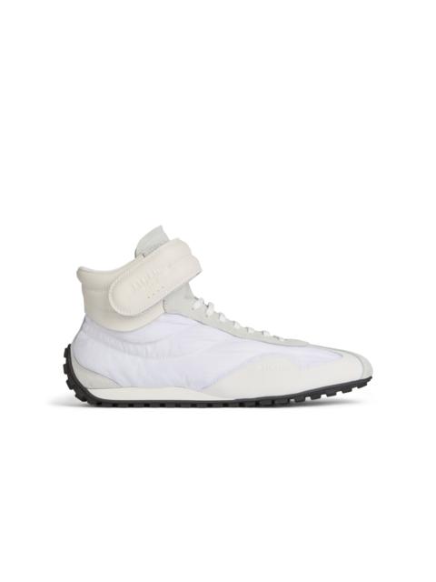 Balmain Racing Mid-Top trainers in nylon and leather