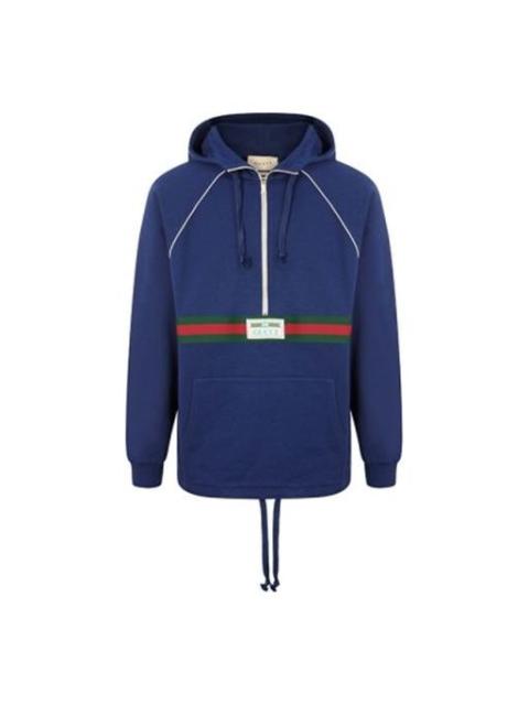 GUCCI Gucci GRG Detail Half Zip Hoodie 'Royal Blue Red' 645320-XJDAK-4397