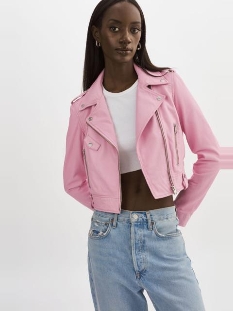LAMARQUE CIARA | Cropped Leather Biker Jacket