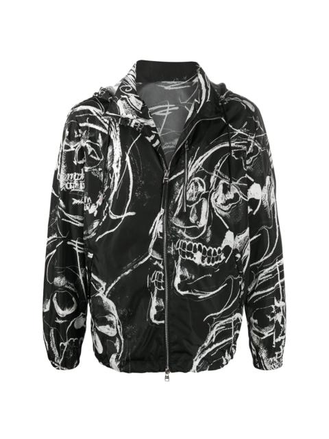 skull-print zip up jacket