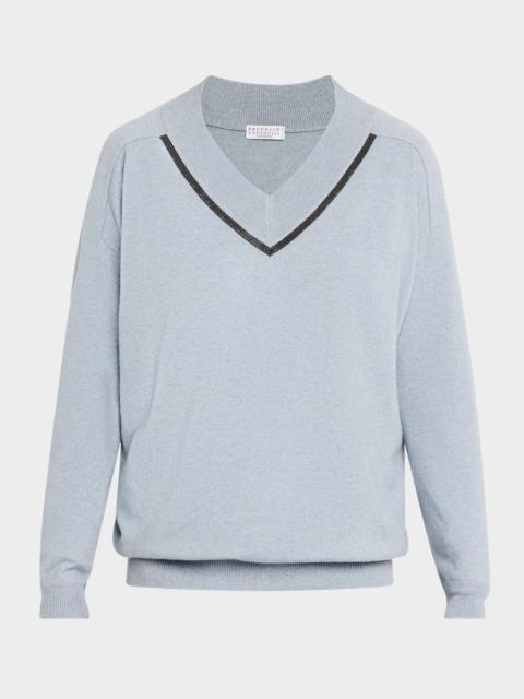 Monili Wide V-Neck Cashmere Sweater