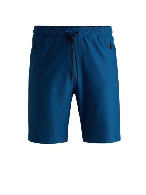 BOSS ACTIVE-STRETCH SHORTS WITH DECORATIVE REFLECTIVE DETAILS