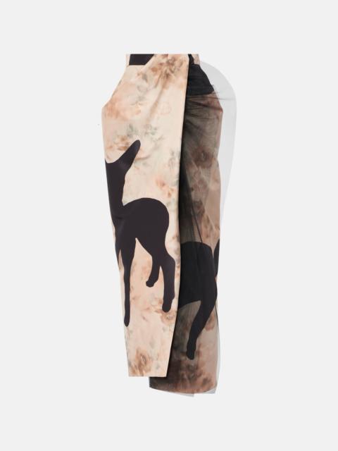 Vivienne Westwood deer-print draped maxi skirt