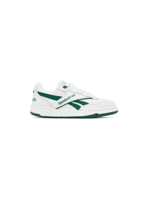 Reebok White & Green BB 4000 II Sneakers