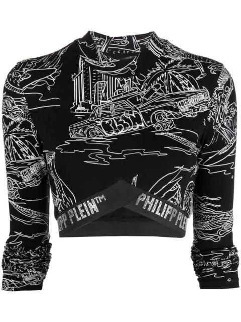 PHILIPP PLEIN graphic logo jogging top