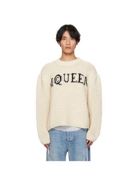 Alexander McQueen Off-White Crew Neck Long Sleeves Sweater