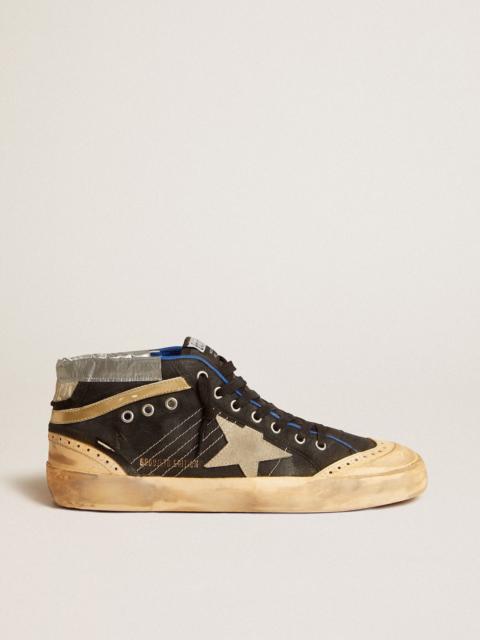 Men’s Mid Star LAB in black canvas with ice-gray suede star