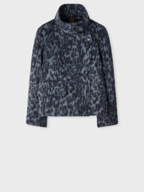 Paul Smith Women's Blue Animal Print Wool-Blend Short Jacket