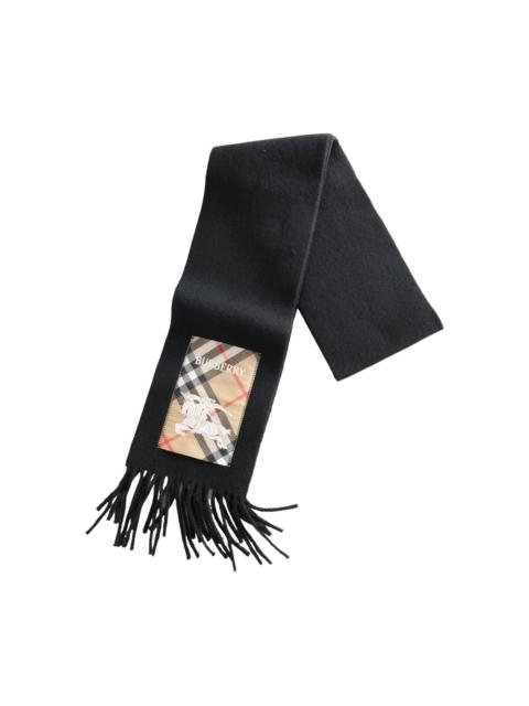 Burberry EKD-appliqué fringed scarf