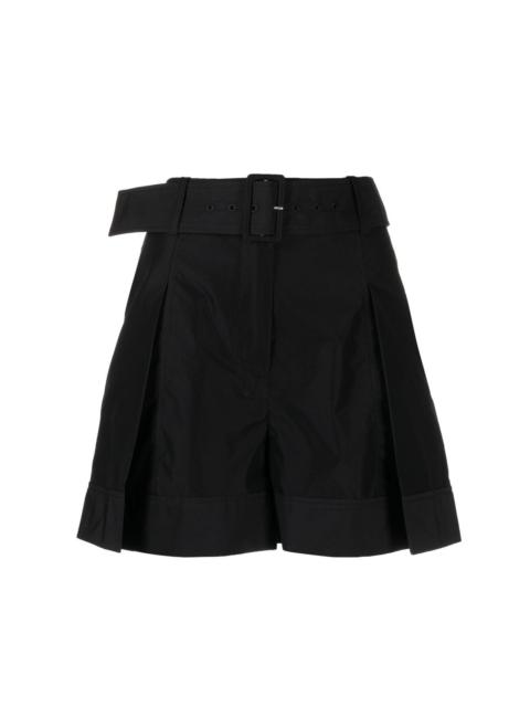 pleat-detail belted shorts