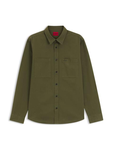 HUGO RELAXED-FIT SHIRT IN COTTON TWILL WITH CHEST LOGO