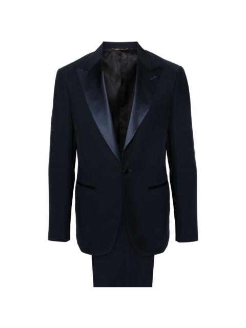 satin-trim single-breasted suit