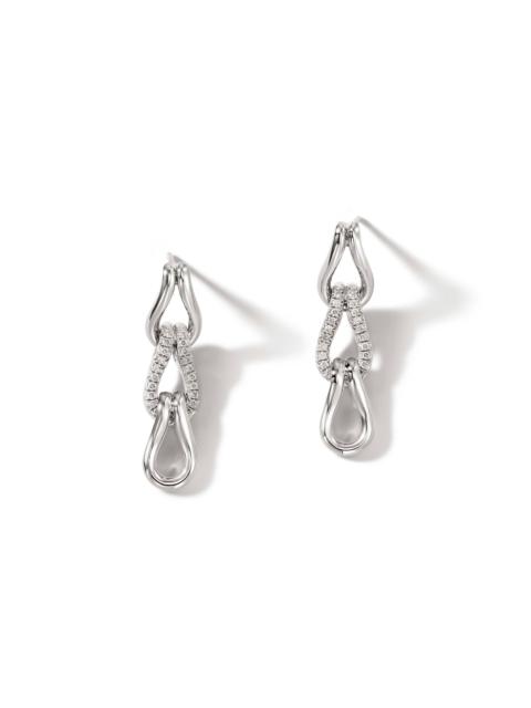 JOHN HARDY Surf Link Earrings, Sterling Silver, Diamonds