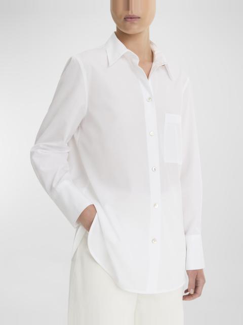 Relaxed Straight Cotton Button-Front Shirt