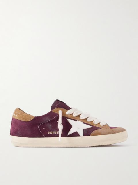 Golden Goose Super-Star Distressed Leather-Trimmed Suede Sneakers
