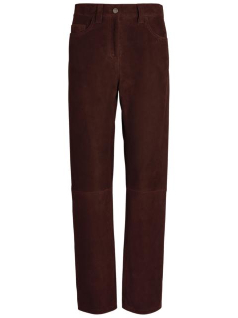 KHAITE Khaite Callum Straight-leg Suede Trousers