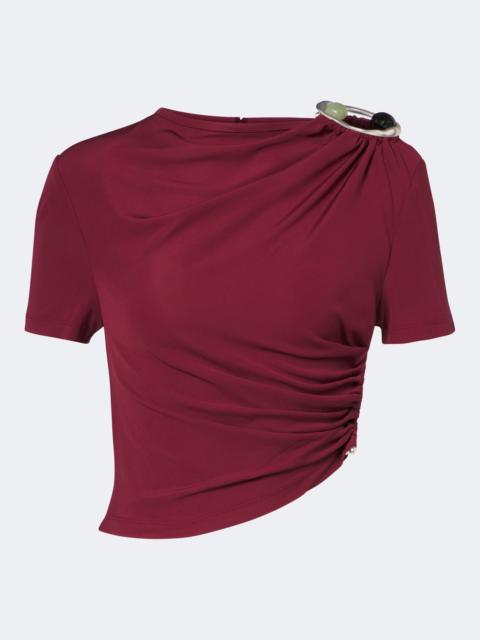 CHRISTOPHER ESBER Orica Crystal ruched jersey crop top