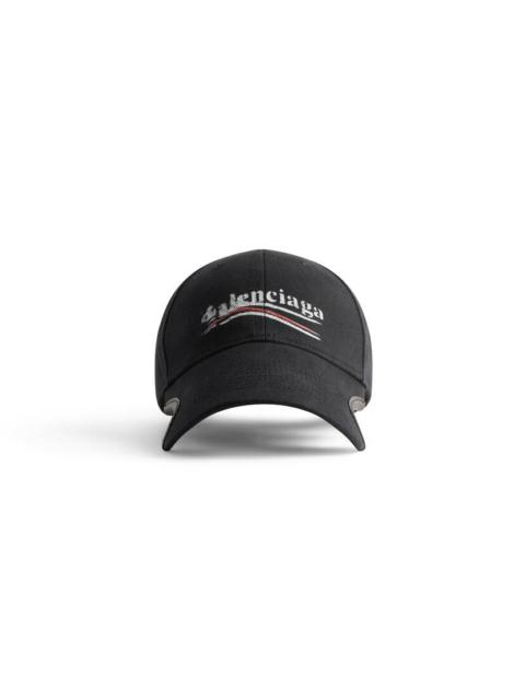 Political Stencil Cap in Black/white