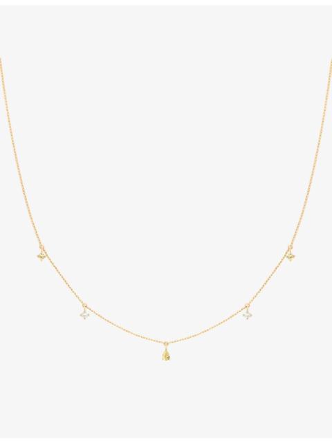 ASTRID & MIYU Charm 14ct-Yellow-Gold, Lab-Grown Diamond And Yellow Sapphire Necklace