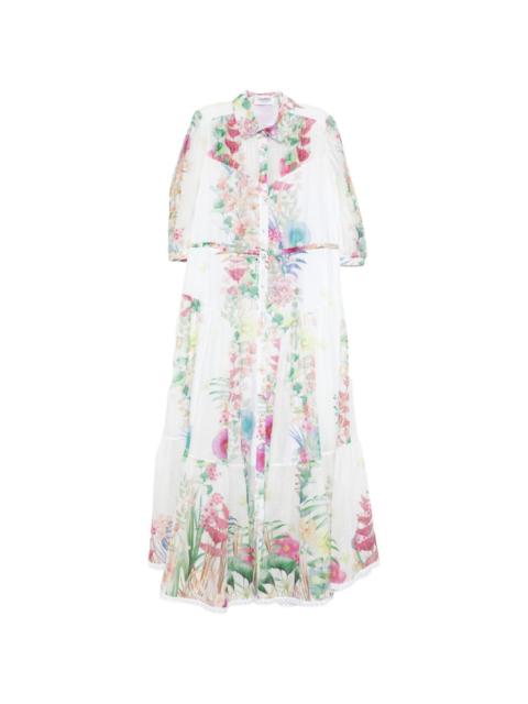 Charo Ruiz Criselle floral-detail tiered midi dress