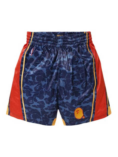A BATHING APE® BAPE x Mitchell & Ness Warriors ABC Basketball Authentic Shorts 'Navy'