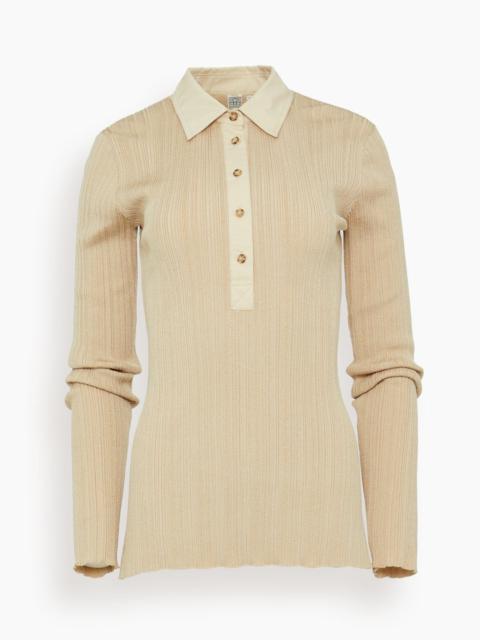 Half-Placket Knit Shirt in Peanut