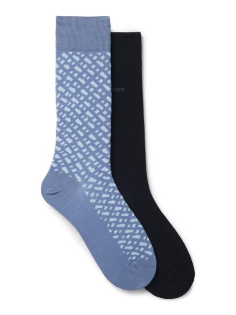 BOSS TWO-PACK OF COTTON-BLEND SOCKS IN A REGULAR LENGTH