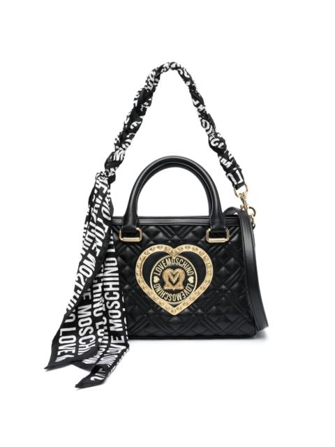 Moschino heart-patch quilted tote bag