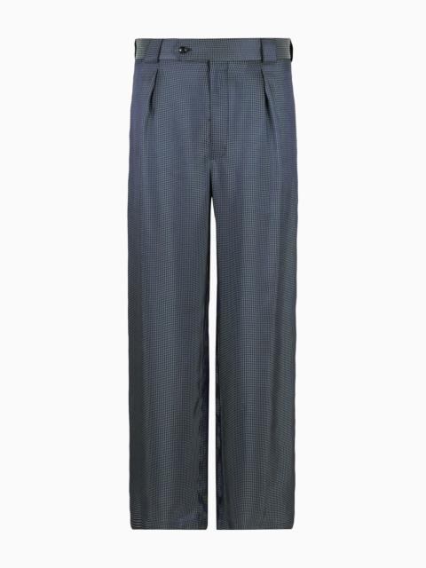 ASV viscose-blend jacquard single-pleat trousers