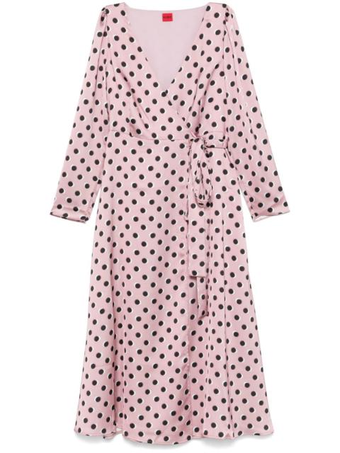 HUGO wrap midi dress
