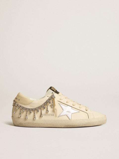 Super-Star LTD in nappa leather with silver metallic leather star and rhinestones