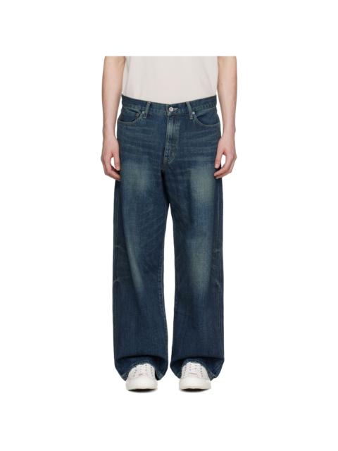 NEIGHBORHOOD Blue Washed Denim DP Wide Jeans
