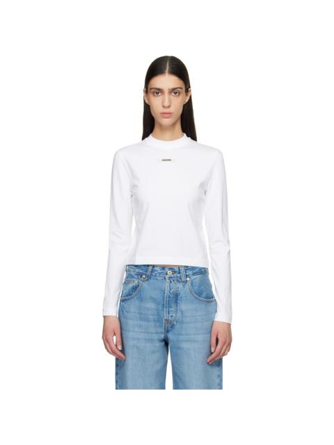 JACQUEMUS White 'The Gros Grain long-sleeve' T-shirt