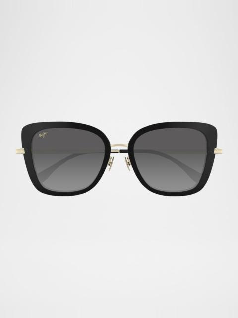 Maui Jim Men's Violet Lake Titanium and Acetate Cat-Eye Sunglasses