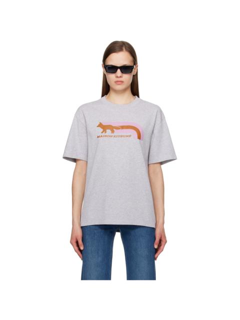 Maison Kitsuné Gray Flash Fox T-Shirt